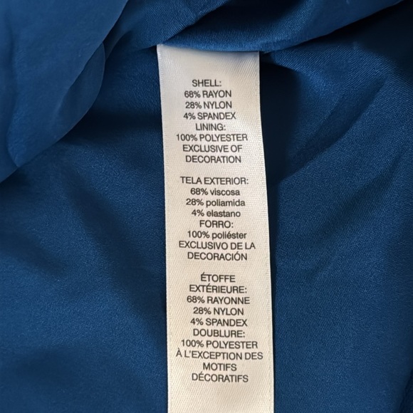 CHICO'S Ruffle Trim Ponte Blazer Jacket Baroque Blue - Picture 6 of 11